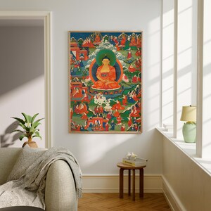 TIBETAN printable wall art, spiritual art work, mindful art, digital print, digital download, buddhist thangkas, mandala art, zen gift
