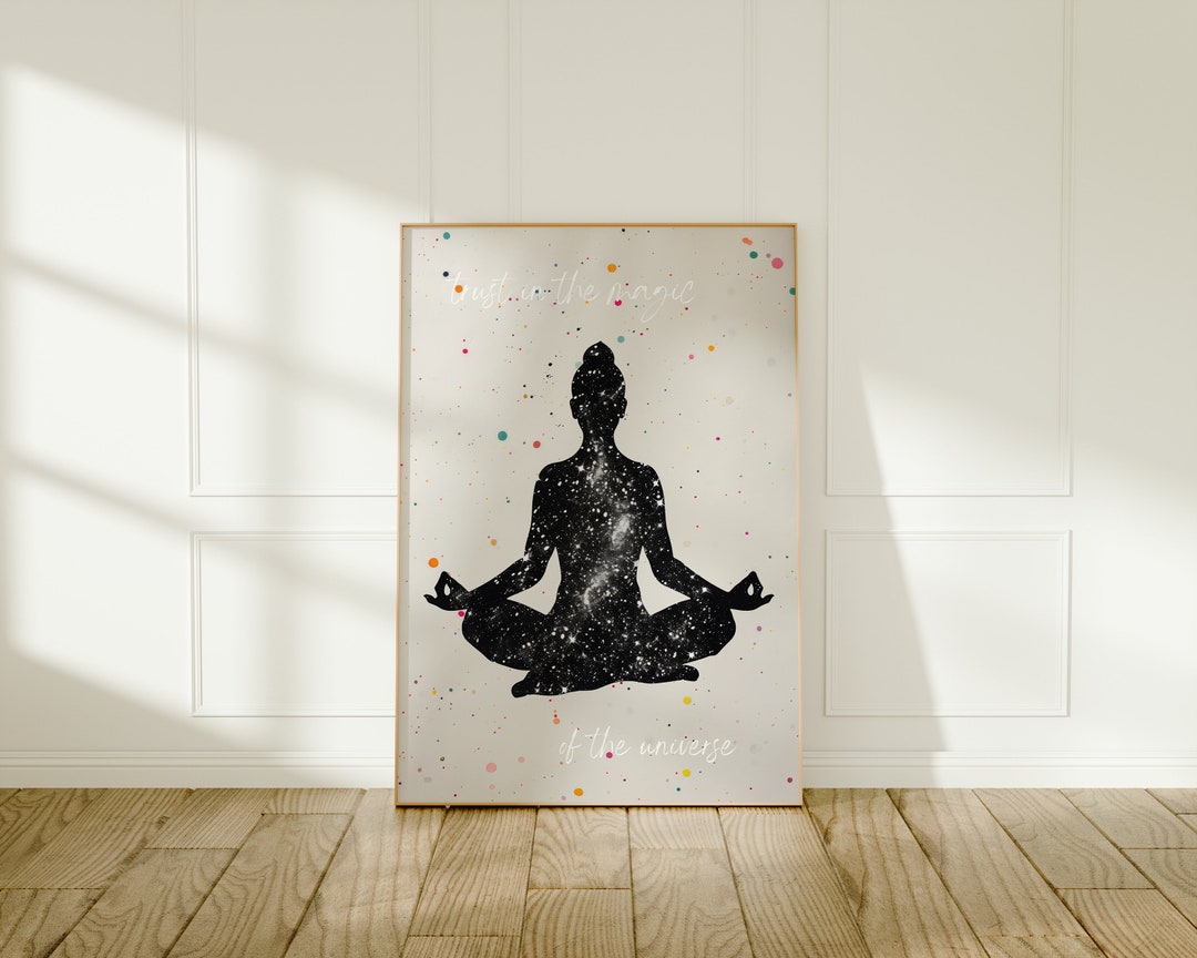 MEDITATION Wall Art, Spiritual Art Work, Mindful Art, Digital Art Print ...