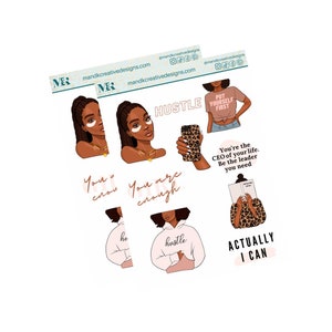 Black Girl Planner Stickers, Black Women, African American Planner Sticker Sheets