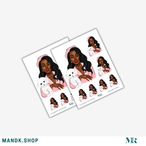 Black Girl Planner Stickers, Black Women, African American Planner Sticker Sheets