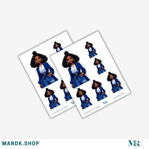 Black Girl Planner Stickers, Black Women, African American Planner Sticker Sheets