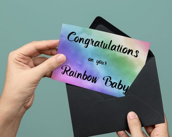 Rainbow Baby >> Baby Shower Card >> New Baby >> Congratulations >> Welcome Baby Card >> New Mom >> New Dad