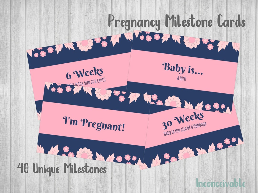 Pregnancy Milestone Cards Digital Download Etsy