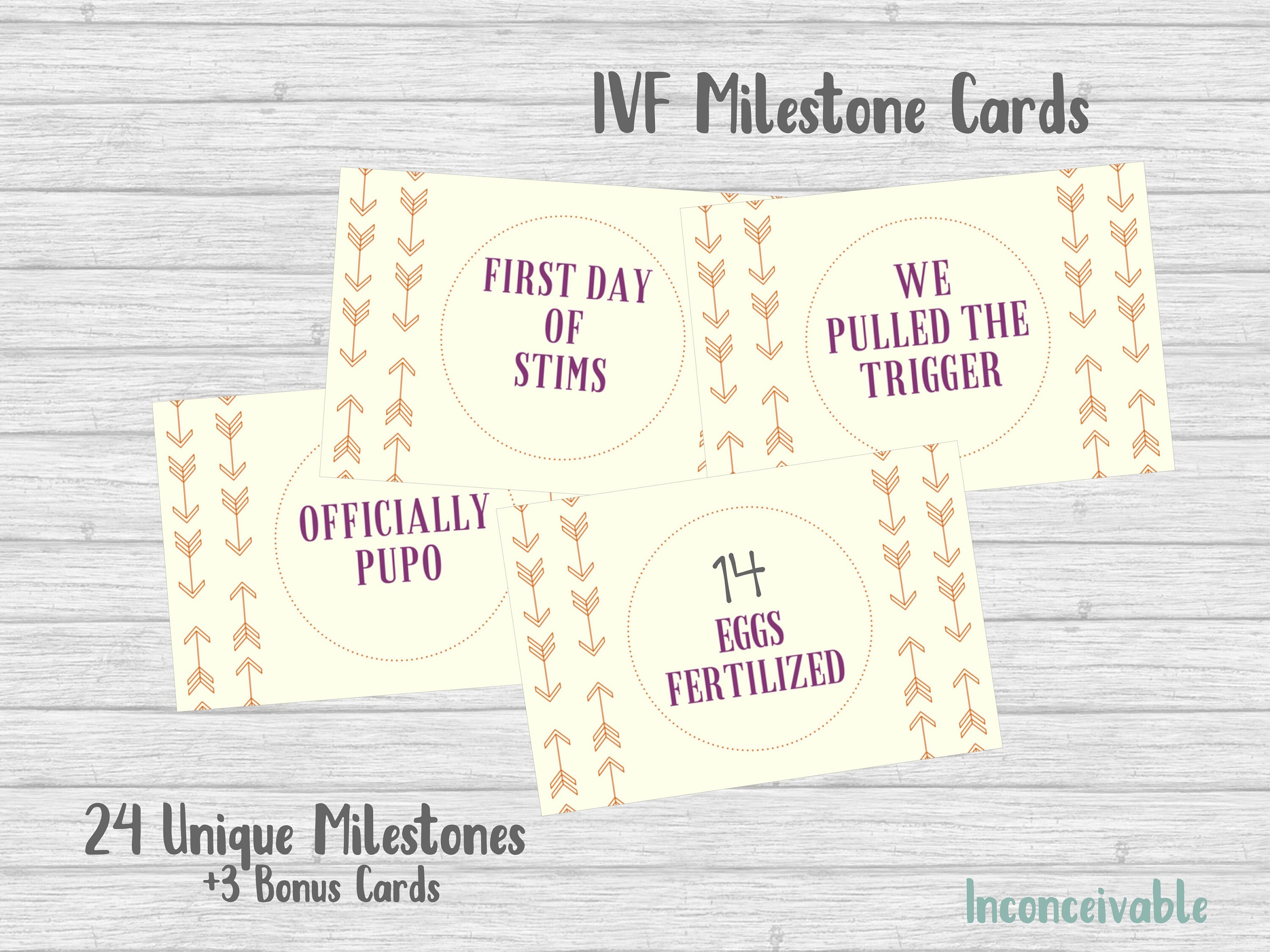IVF Milestone Cards Digital Download | Etsy