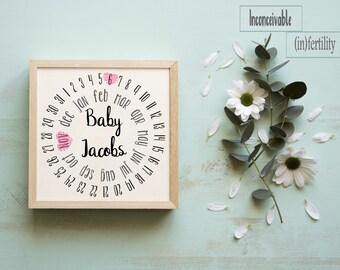 Baby Due Date Calendar >> Square >> Digital Download >> Announcement >> Instagram >> Journal >> TTC >> Infertility Journey >> Pregnancy