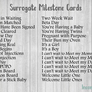 Surrogate Milestone Cards Digital Download Infertility 1 in 8 TTC Surrogacy Journey Pregnancy IVF Journal image 2