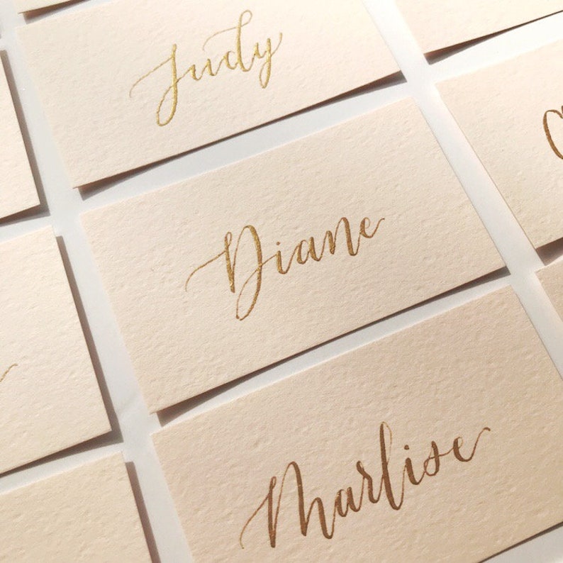 Custom Calligraphy Place Cards for Weddings or Events SAMPLE Etsy