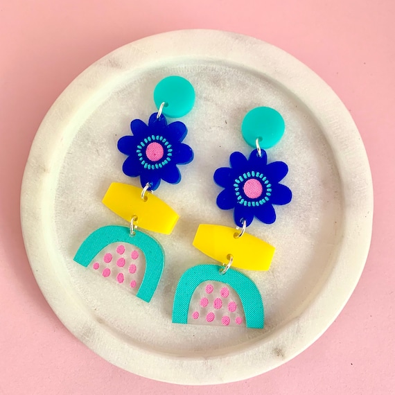 Etsy acrylic earrings discount