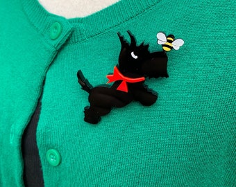 Jacky de G Paris Broche Chien Écossais Scottie Scottish Terrier métal