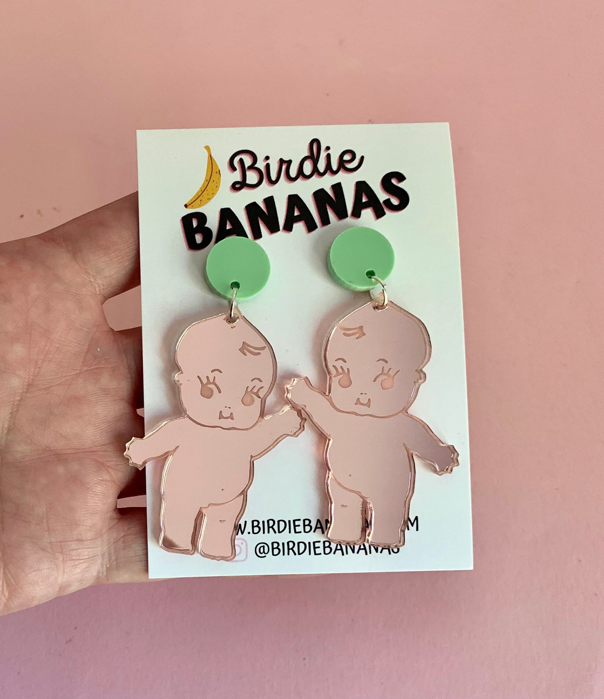 Kewpie Doll Earrings Big Acrylic Earrings Unique Etsy