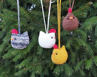 Gehaakt minikipje, schattig klein kippetje, accessoire voor de achteruitkijkspiegel in de auto, gehaakte sleutelhanger, cadeautje voor vrienden, kippenhanger voor aan een tas, speeltje voor in je zak
