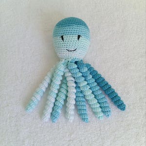 Blue Crochet Octopus for NICU Baby, handmade preemie toy, preemie comfort Plush Stuffed Animal, organic cotton nicu octopus