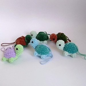 Cute Crochet Mini Turtle Plushie Rear View Mirror Accessory, friend gift idea, Teens Interior, Car Mirror hanging Decoration, sea animal toy