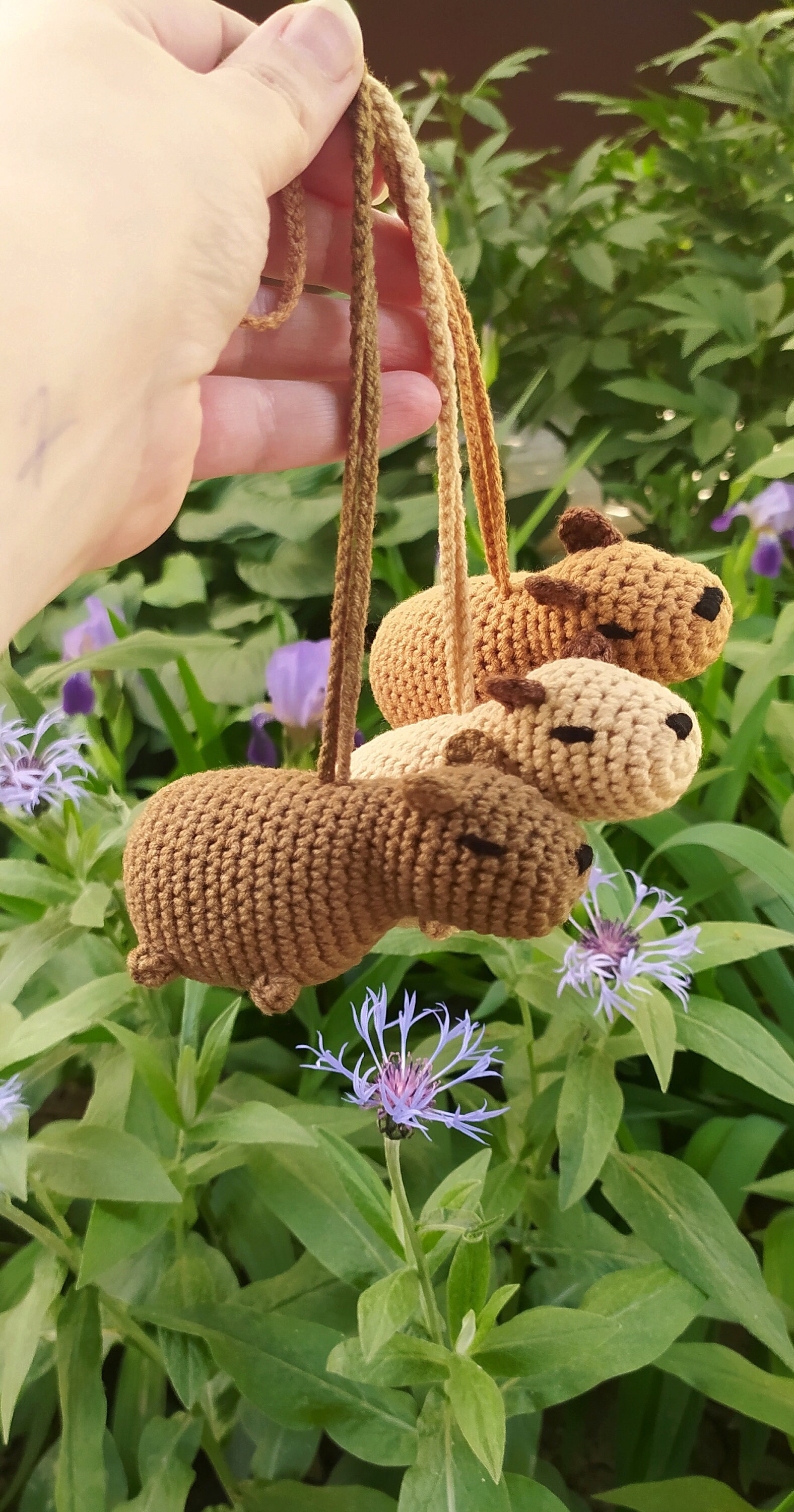 Crochet Amigurumi Baby Capybara Rear View Mirror Accessory, Cute Teens ...