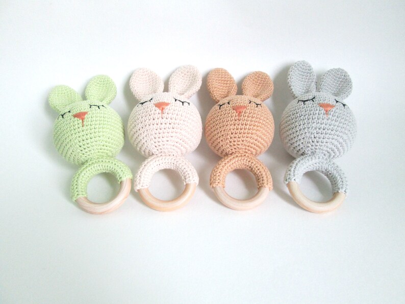 Expecting mum gift Twins baby girl and boy Newborn baby rattle toy Rabbit Bunny rattle toy New mom gift twins
