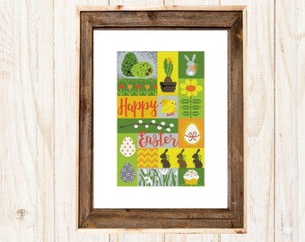 cross stitch pattern Easter sampler