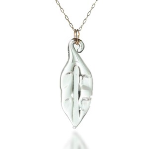 Handmade Transparent Glass Art Leaf Pendant