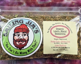 Lisa's Blend Organic Seasoning: No Onion, Garlic, Peppercorns