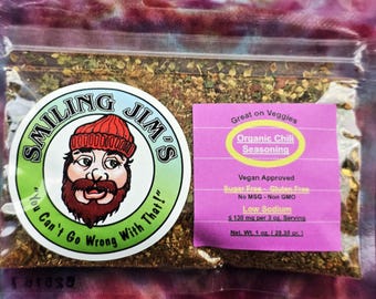 Organic Chili Seasoning Delicious! No Sugar Low Sodium No Chemicals Gluten Free