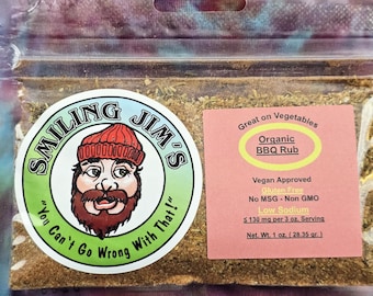 Organic BBQ Rub, Low Sodium Smoky Sweet Grill Seasoning Oven Too!