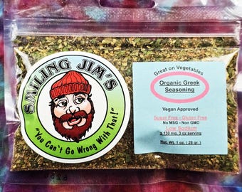 Organic Greek Seasoning, Low Sodium Lemon Mint Herb Blend Mediterranean