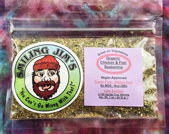 Organic Chicken Fish Vegetable Seasoning, Low Sodium Grill Roast Dip Mix