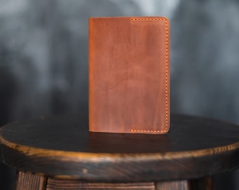 Personalized leather passport cover / Custom men passport holder, Engraved women passport case, Brown passport wallet, Travel accessories