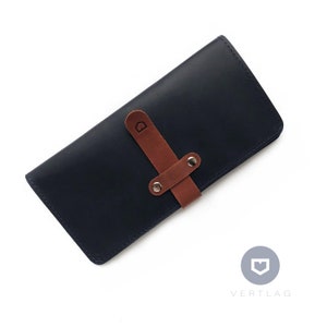 Cartera de viaje grande personalizada / Organizador de cuero, Cartera de titular de tarjeta para hombre, Cartera de mujer grabada, Cartera de pasaporte azul, Regalo de novio