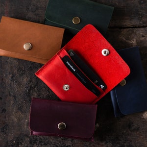Mini tarjetero de cuero personalizado / Cartera de cuero pequeña, cartera grabada, tarjetero de mujer de negocios, cartera de hombre delgada, regalo de padrinos de boda