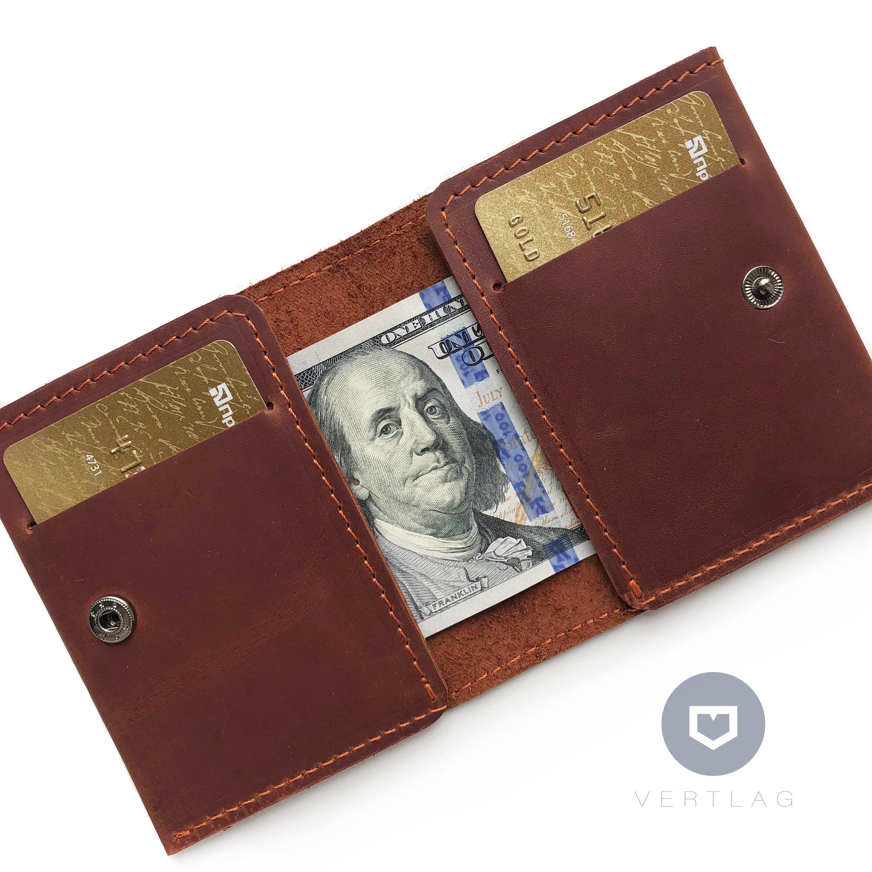 Mini Wallet Card Holder Leather Bifold Mens Wallet Pocket Etsy