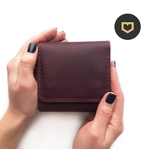 Minimalist small leather wallet for women / Engraved wallet men, Travel card holder, Mens wallet, Personalized wallet, Custom gift for him