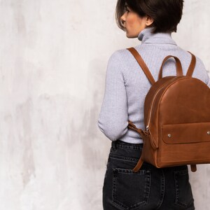Small Leather Backpack Women / Men backpack purse, Mini leather purse, Travel backpack, Womens handbag, Shoulder bag, School backpack image 8