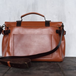Black women leather satchel bag / Womens handbag, Shoulder bag purse, Women crossbody bag, Messenger bag, Personalized gift image 6