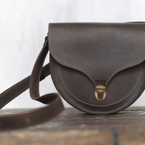 Besace / Petit sac rond Petit sac bandoulière Petit sac bourse Mini sac en cuir Cartable en cuir Petit sac en cuir Sac bandoulière femme