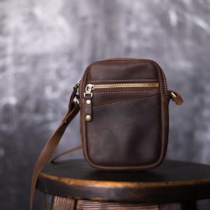 Mini crossbody bag / Small messenger bag Men leather bag Mens crossbody bag Mens wallet Mens shoulder bag Leather handbag Crossbody purse