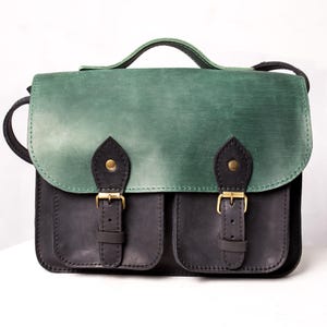 Bolso bandolera pequeño de piel para mujer, bolso bandolera para mujer, bolso bandolera negro, bolso de mano para mujer, monedero verde para mujer, regalo para ella
