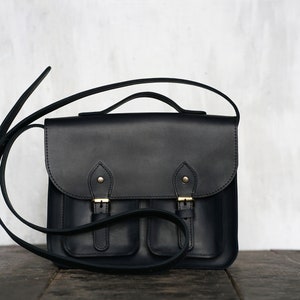 Petit sac à main en cuir pour femme / Sac messager noir personnalisé, Mini sac à bandoulière, sac à bandoulière, sac à main pour femme, sac à bandoulière