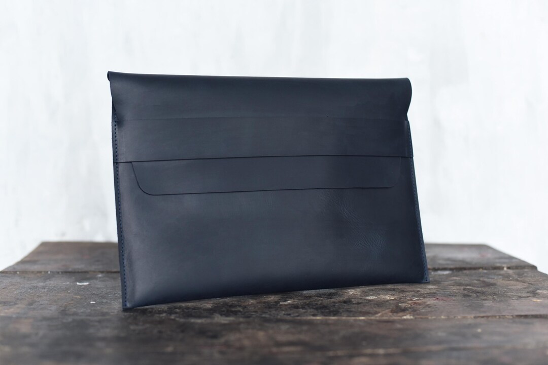 Distressed Computer Case Personalized Navy Distressed Leather 15-inch Laptop Case, Custom ...