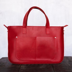 Frauen Leder Laptop Handtasche Geldbörse / Rote Satchel Tasche, Damen Umhängetasche, Herren große Crossbody, Umhängetasche Schule, Einkaufstasche mit Reißverschluss