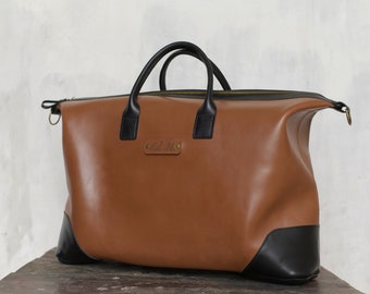 Large Leather Duffle Bag / Womens handbag, Weekender bag men, Personalized weekend bag, Overnight bag, Shoulder bag, Gym bag, Crossbody bag