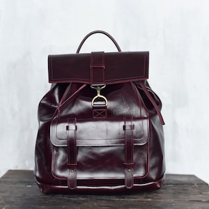 Reiserucksack mit Organizer / Leder Rucksack Männer, Damen Handtasche, Großer Laptop Rucksack, personalisiertes Geschenk, Schulrucksack Geldbörse