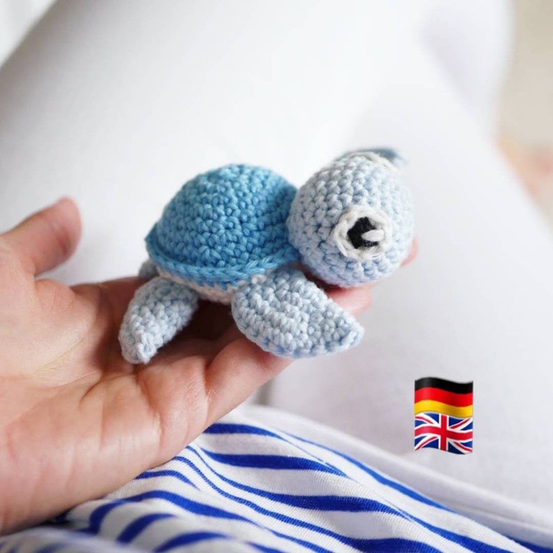 Haakinstructies haakpatroon kleine schildpad, kleine schildpad, Duits, Engels, haken, amigurumi afbeelding 2