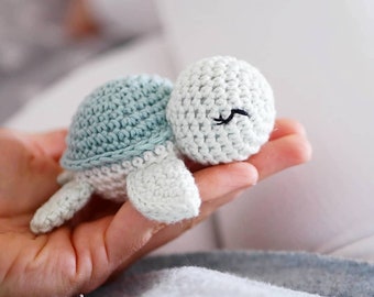 Haakinstructies *haakpatroon* kleine schildpad, kleine schildpad, Duits, Engels, haken, amigurumi