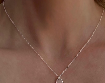 Simple Silver Heart Necklace, Dainty Pendant