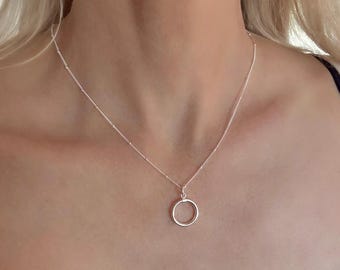 Sterling Silver Statement Pendant Necklace on Satellite Chain