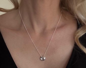 40th Birthday 4 Rings Silver Necklace, Gift for her