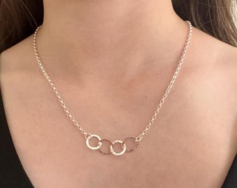 40th Birthday Sterling Silver Necklace Rings for 4 Decades, Gift for her
