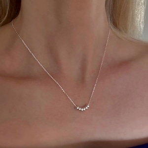 Dainty Silver 60th Birthday Necklace Six Decades Rondelle Bead Necklace, Petite Necklace, Gift for her