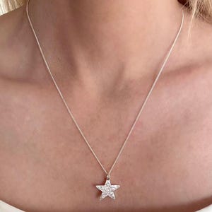 Sterling Silver Star Pendant Necklace, Gift for her