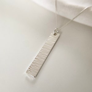 Sterling Silver Necklace Bar Pendant, Gift for her